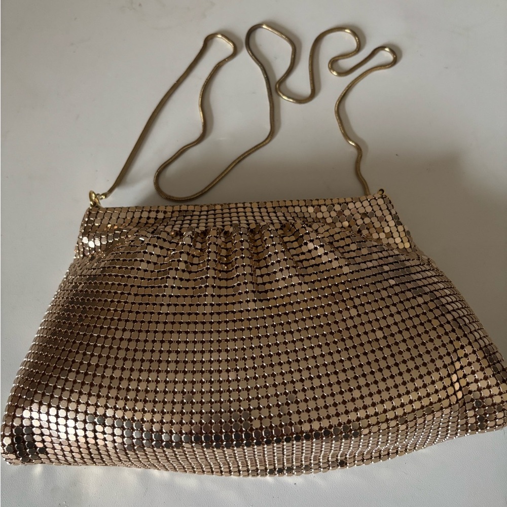 Vintage STYLECRAFT MIAMI Gold Mesh Evening Clutch with Chain Strap